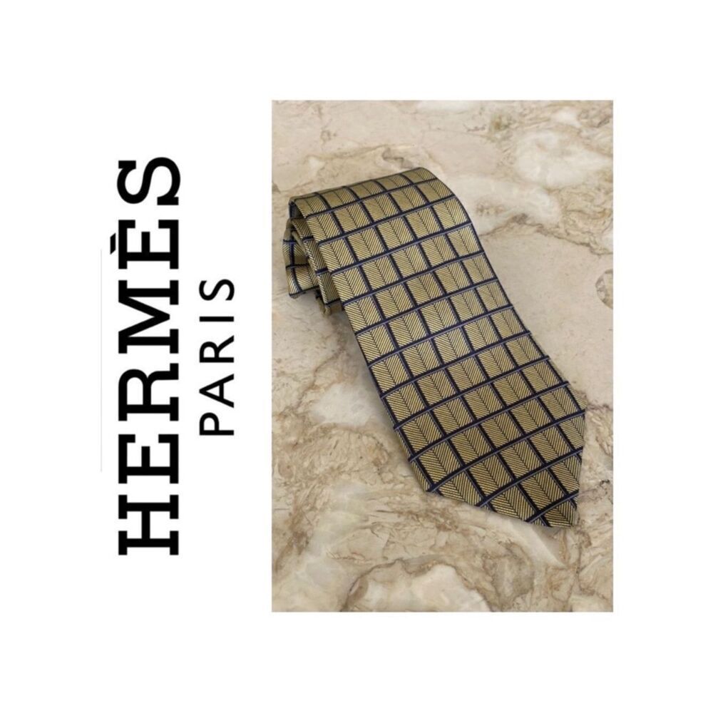 Hermes 100% Silk Tie Authentic Mint Condition